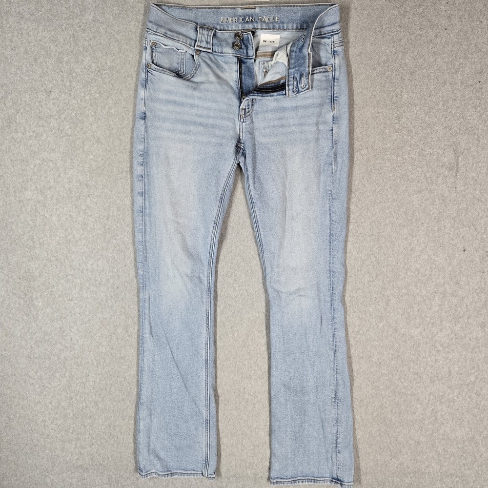 American Eagle Women Jeans 6 Blue Denim 90s Low Rise Skinny Kick 30" Inseam